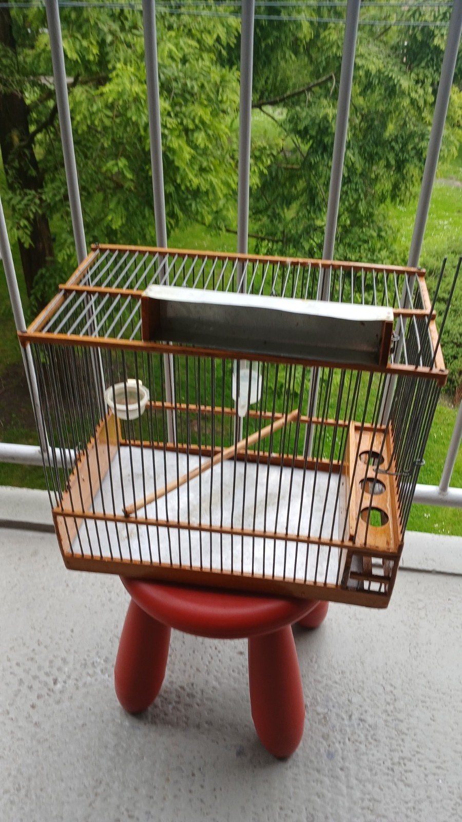 Een-kleine Hout  kooi voor de parva putter, Ophalen, Zo goed als nieuw, Hout, Vogelkooi