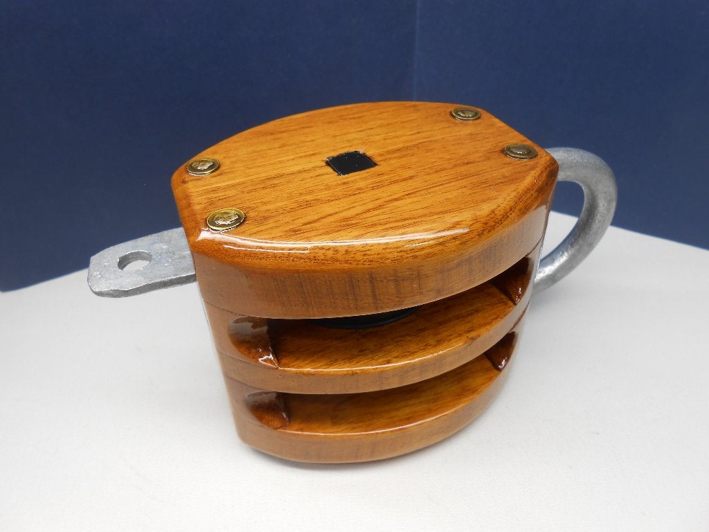 Houten Blok, Katrol, dubbelschijfs, hondsvot, teak, 12 mm, Watersport en Boten, Ophalen of Verzenden, Nieuw, Lijn of Blok