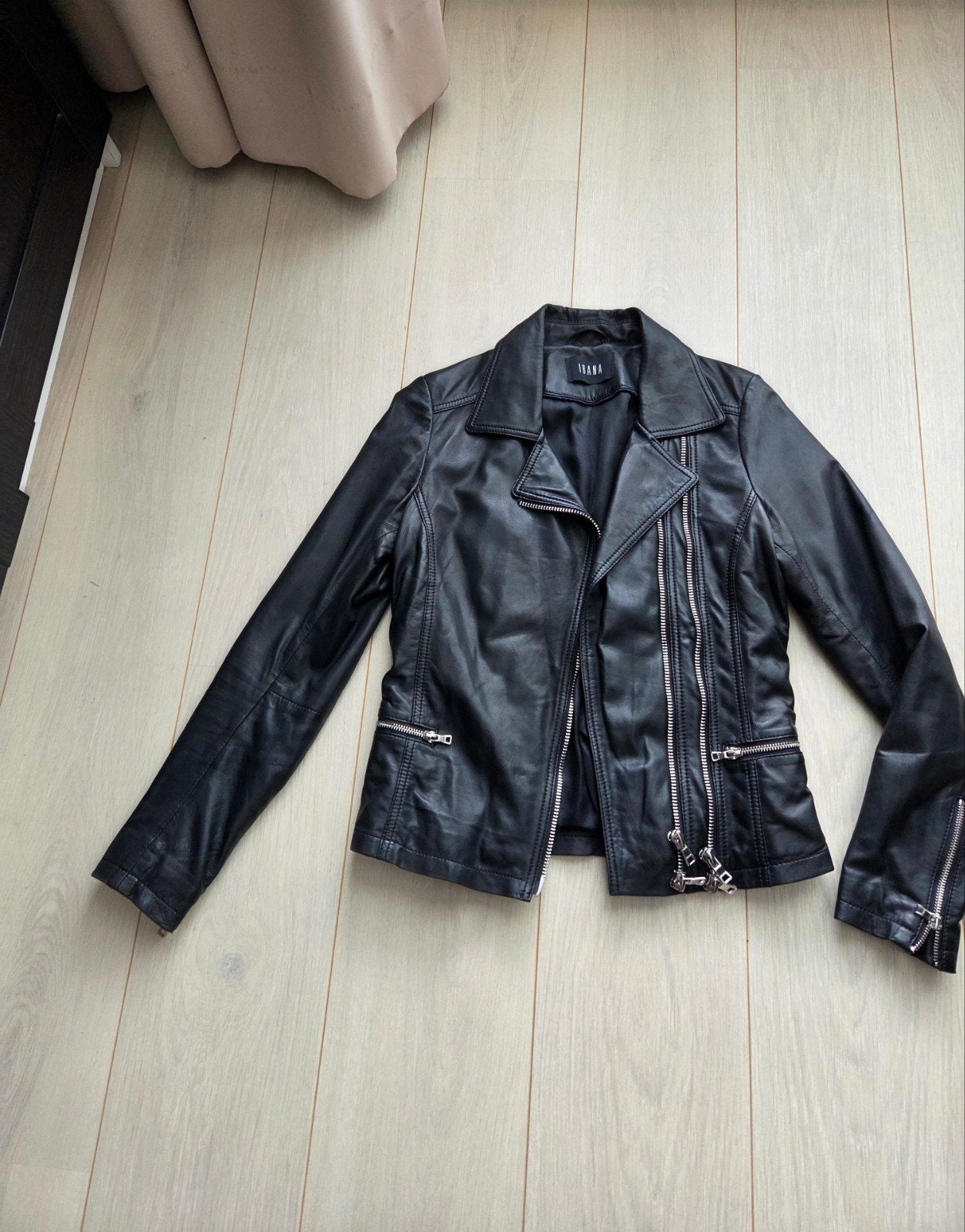 Ibana leren jack zwart bikerjack 36 S nieuw leer nieuw biker, Kleding | Dames, Zwart, Nieuw, Ophalen of Verzenden, Maat 36 (S)