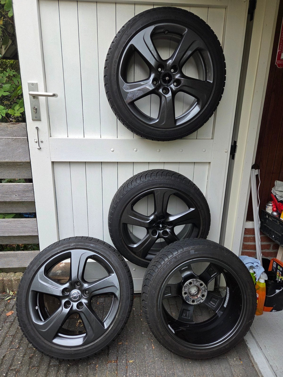 Opel OPC 17 inch velgen met winterbanden, Ophalen, Gebruikt, Banden en Velgen, 17 inch