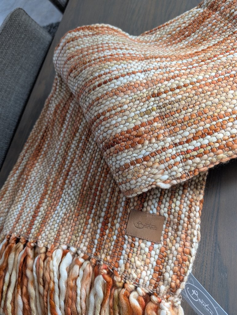 warme plaid Bräxton Home Collection/ Deken, Oranje, 120 cm, Met franjes/kwastjes, 200 cm