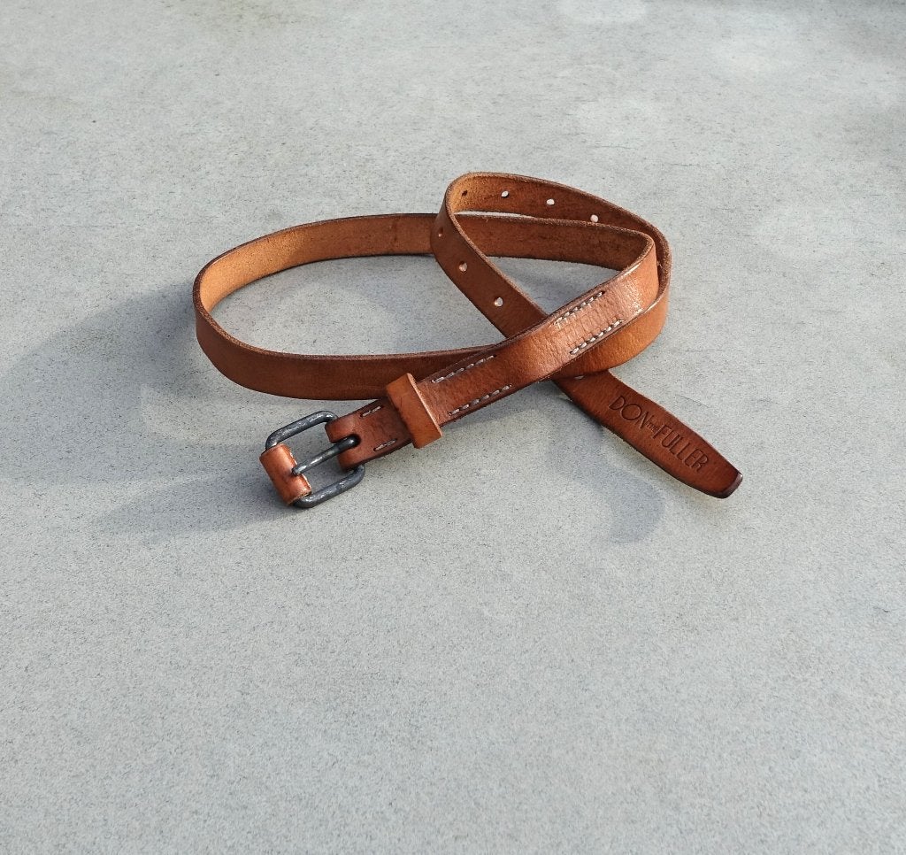 Leren unisex riem - 912-6lb / 115 x 2,3 cm - Don The Fuller, Bruin, Echt leder, Nieuw, Ophalen of Verzenden