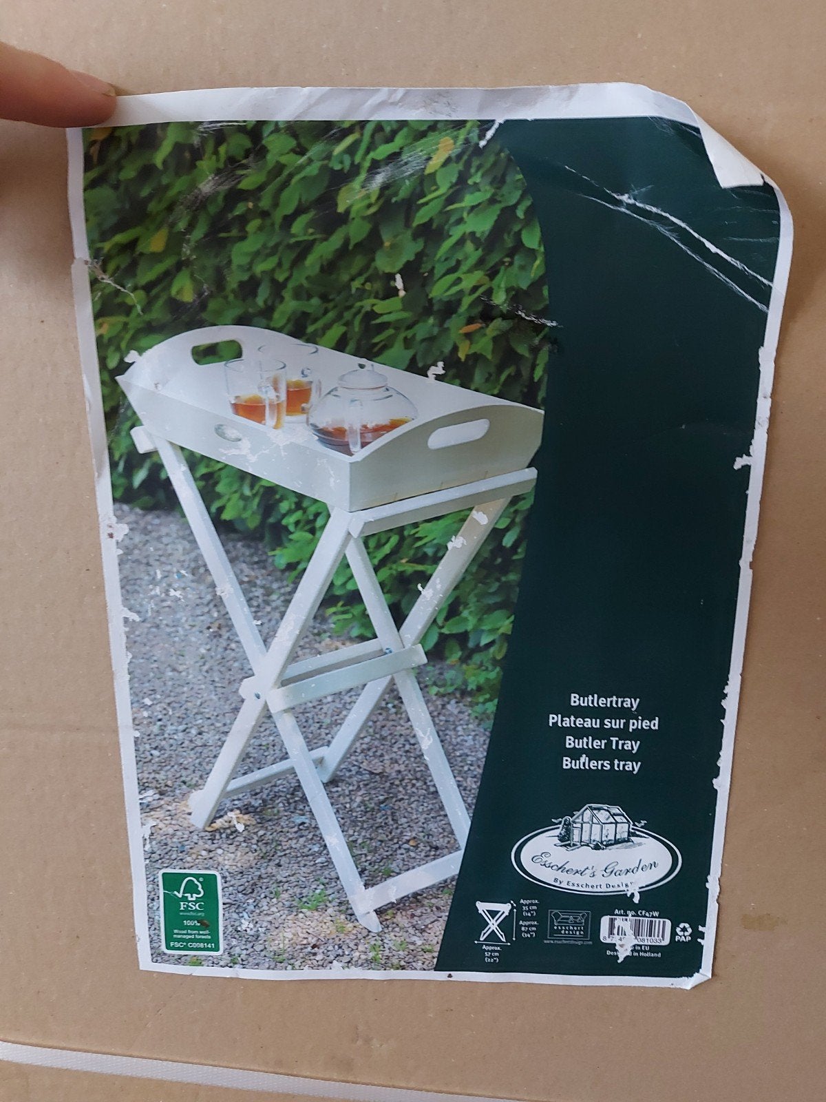 Witte butlertray / side table, Ophalen of Verzenden, Nieuw