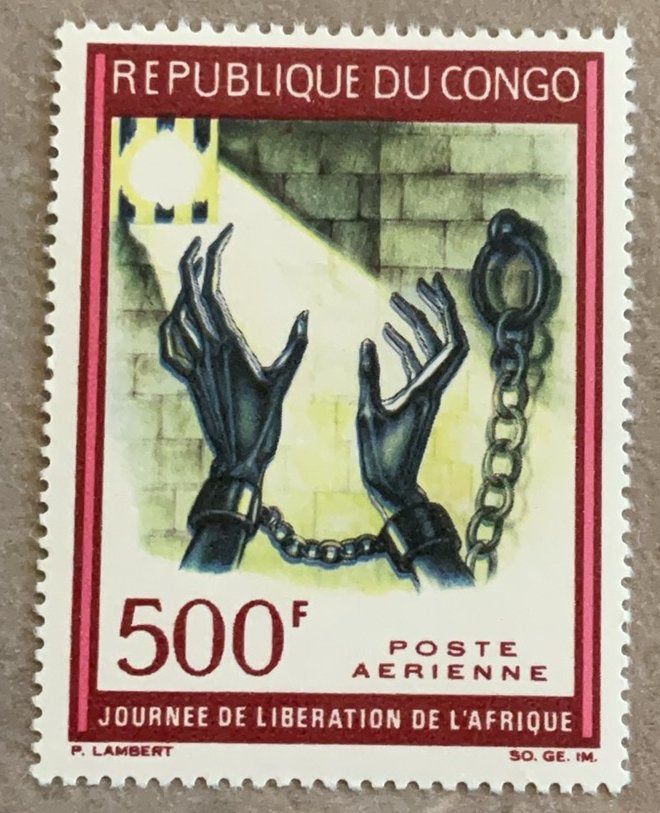 Congo Brazzaville - bevrijding Afrika geketende handen, Ophalen of Verzenden, Postfris