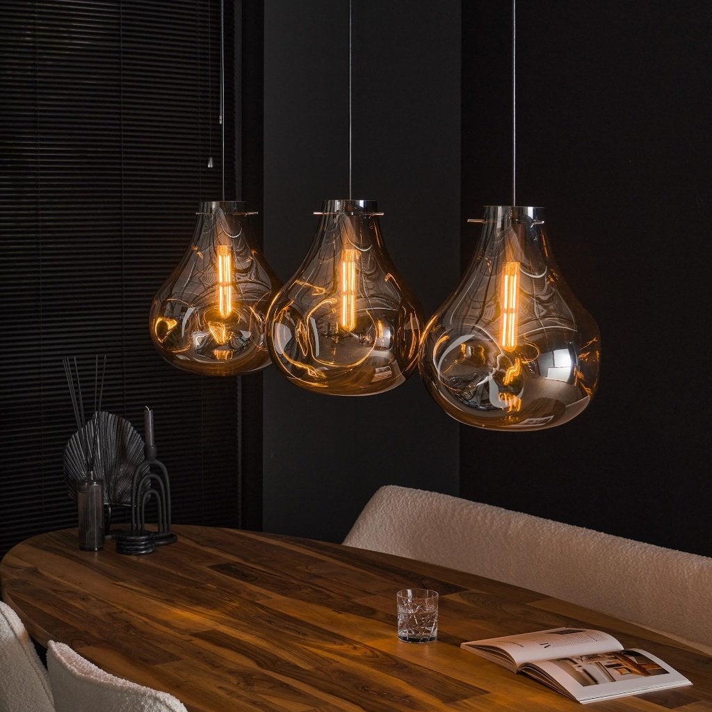 Hanglamp Ainsley - 3-lichts - Chroom (Internet retour), N.V.T., Nieuw, Glas, N.V.T.