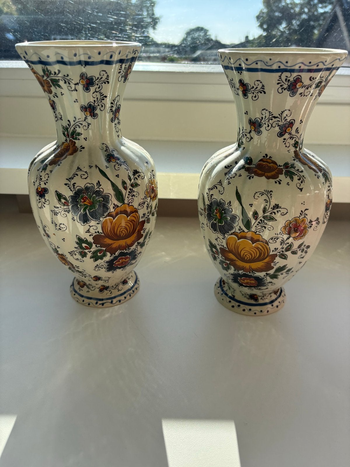 Set van 2 Antieke H. Bequet Delfts Holland Vazen, Antiek en Kunst, Ophalen of Verzenden