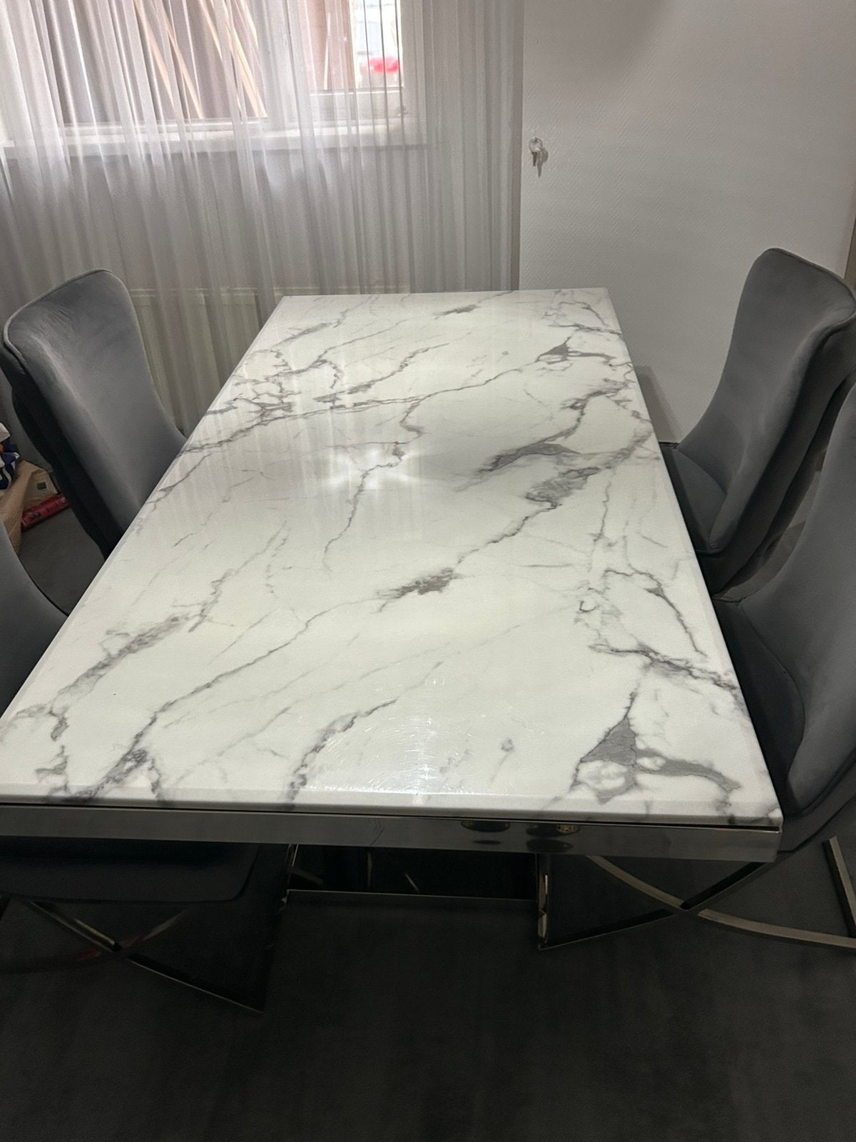 Eric kuster stijl eettafel met 4 stoelen, Huis en Inrichting, Ophalen, 50 tot 100 cm, Zo goed als nieuw, 150 tot 200 cm