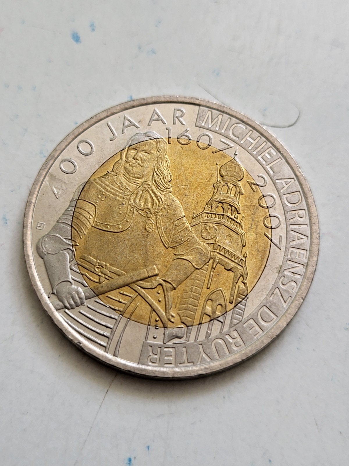 Penning €2 400 jaar Michiel de Ruyter 1607-2007 Vlissingen, Ophalen of Verzenden, Koningin Beatrix, Euro's, Losse munt