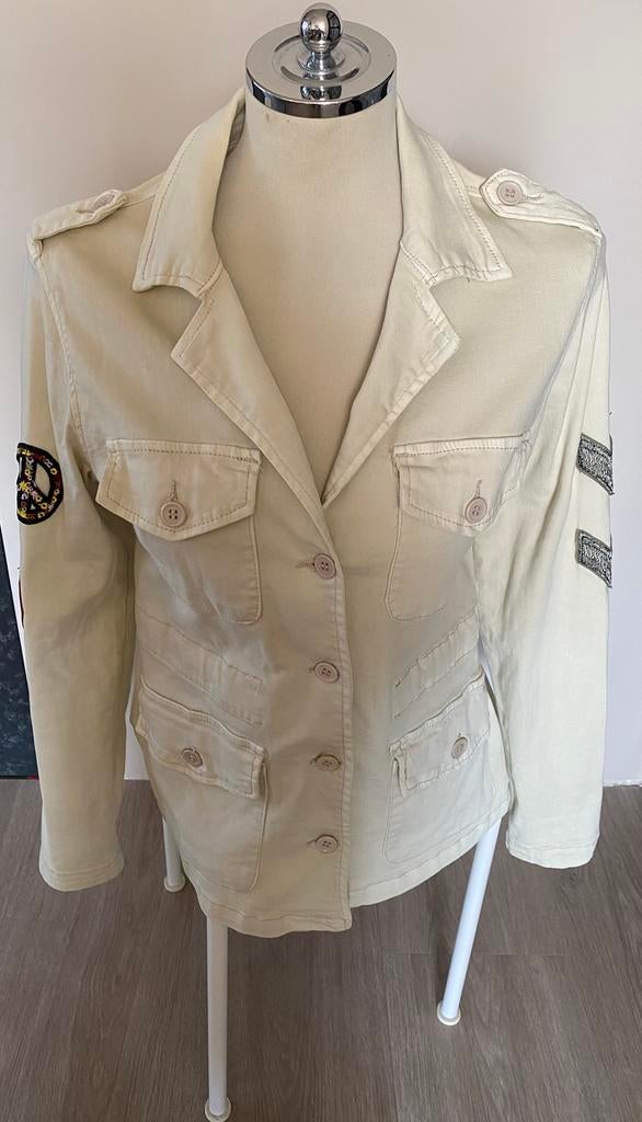 Stoer jasje van Place du Jour maat XS, Kleding | Dames, Verzenden, Gedragen, Maat 34 (XS) of kleiner, Beige