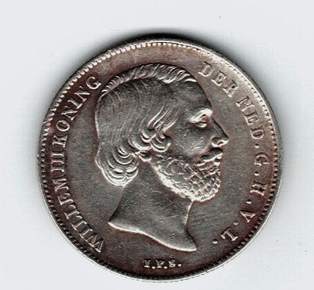 23-1698 Nederland 1/2 gulden 1864, Postzegels en Munten, Munten | Nederland, ½ gulden, Koning Willem III, Verzenden, Zilver