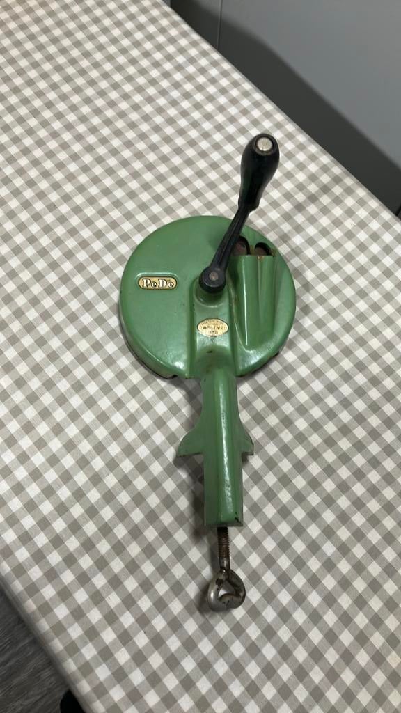 Groen emaille bonensnijder, Ophalen of Verzenden