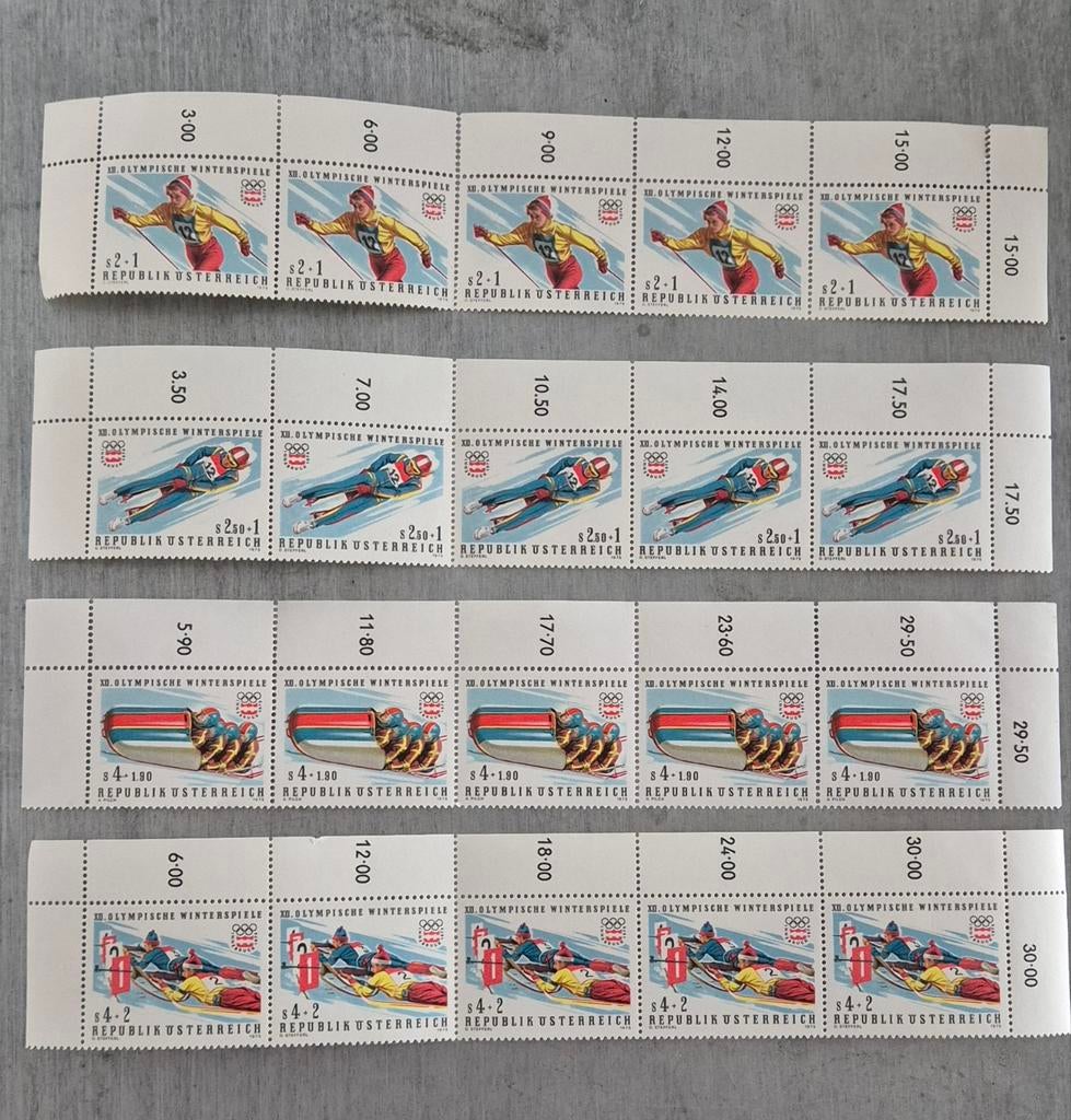 Oostenrijk Olympische Spelen 1972 postzegels, Ophalen of Verzenden, Postfris