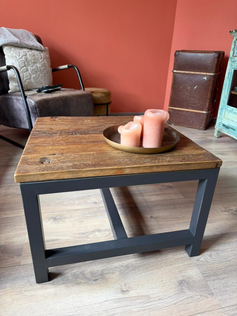 Salontafel wagonhout, 100 tot 150 cm, Zo goed als nieuw, Minder dan 50 cm, Rechthoekig