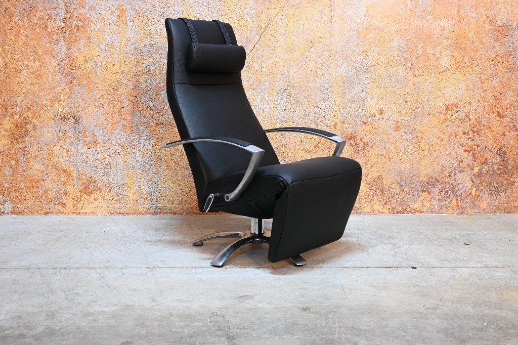 Refurbished zwarte leren Jori Brainbuilder relaxfauteuil, Jori, 75 tot 100 cm, Ophalen of Verzenden, Jori