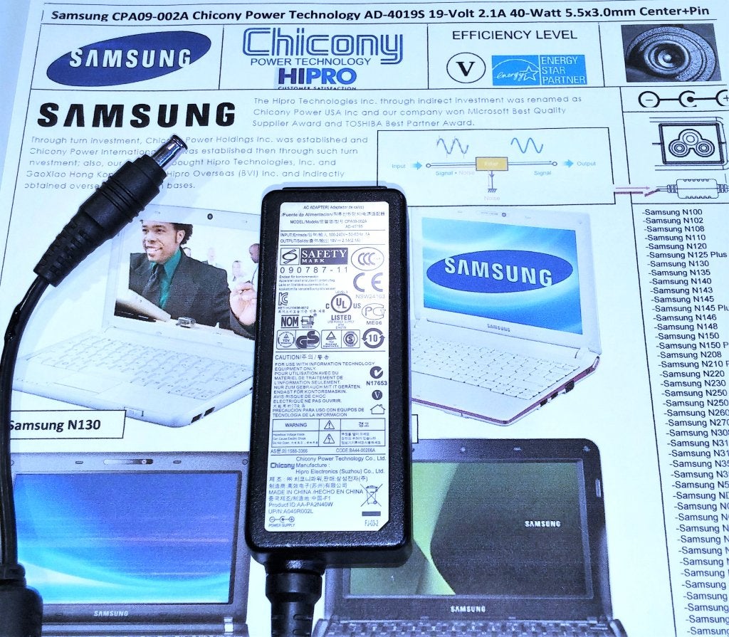 Samsung BA44-00266A 19V 2.1A 40W Chicony AD-4019S Adapter