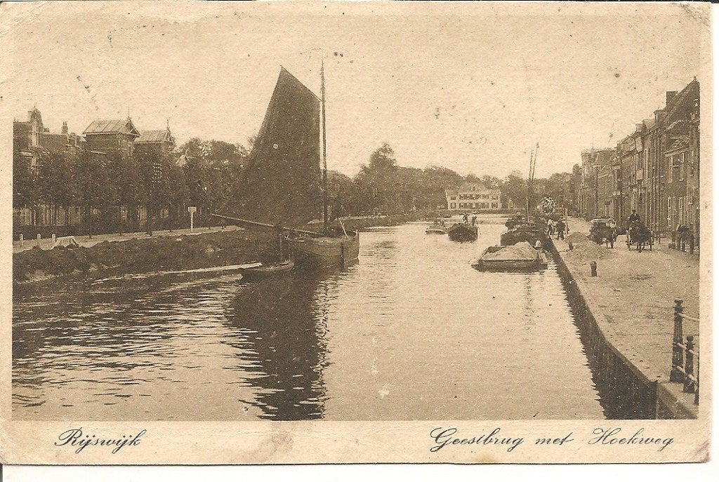 Oude Ansichtkaart Rijswijk Geestbrug met Hoogweg, Ophalen of Verzenden, Voor 1920, Gelopen, Zuid-Holland
