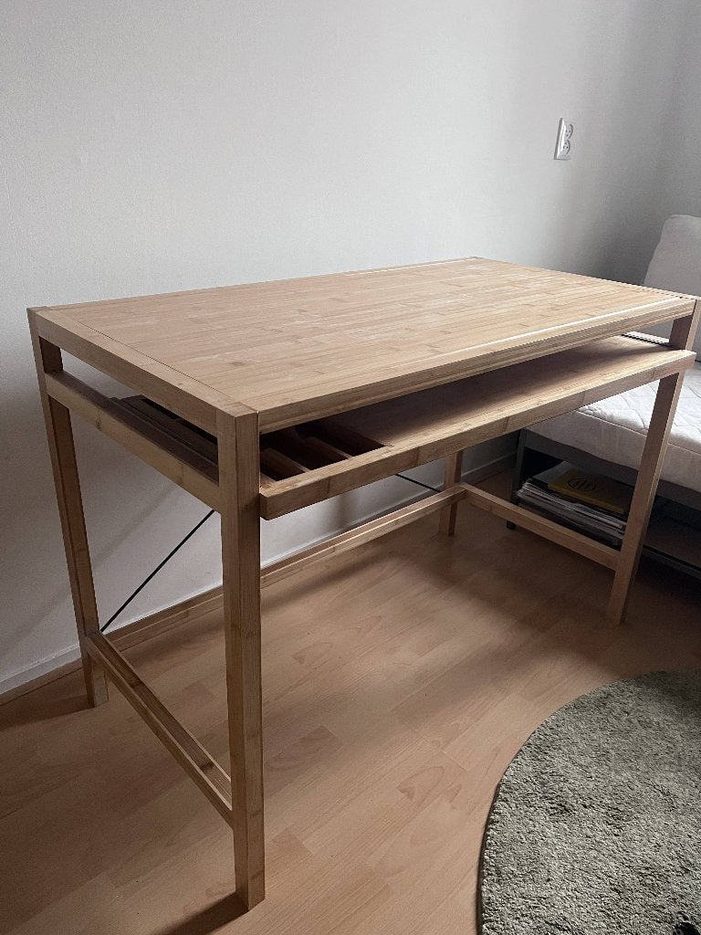 Bamboe bureau, Ophalen, Gebruikt, Computerbureau, 106 cm