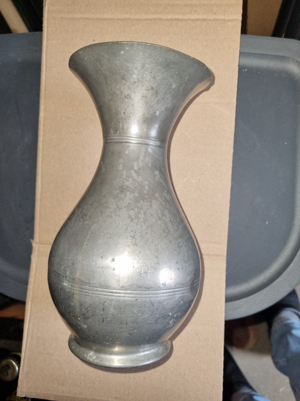 Vintage Jeka Holland Tinnen Vaas - Gepatineerd Zuiver Tin, Antiek en Kunst, Ophalen of Verzenden