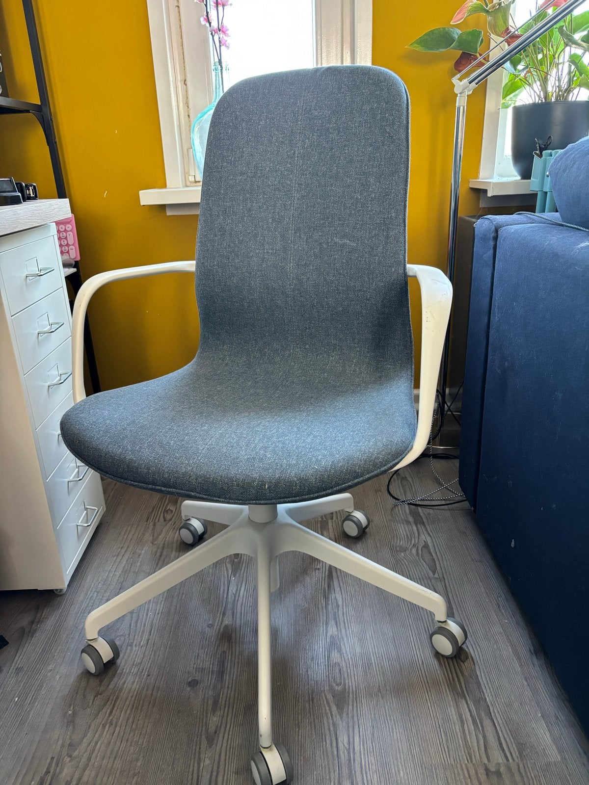 IKEA Langfjall bureaustoel met hoge rugleuning en armleuning, Ophalen, Gebruikt, Grijs, Bureaustoel