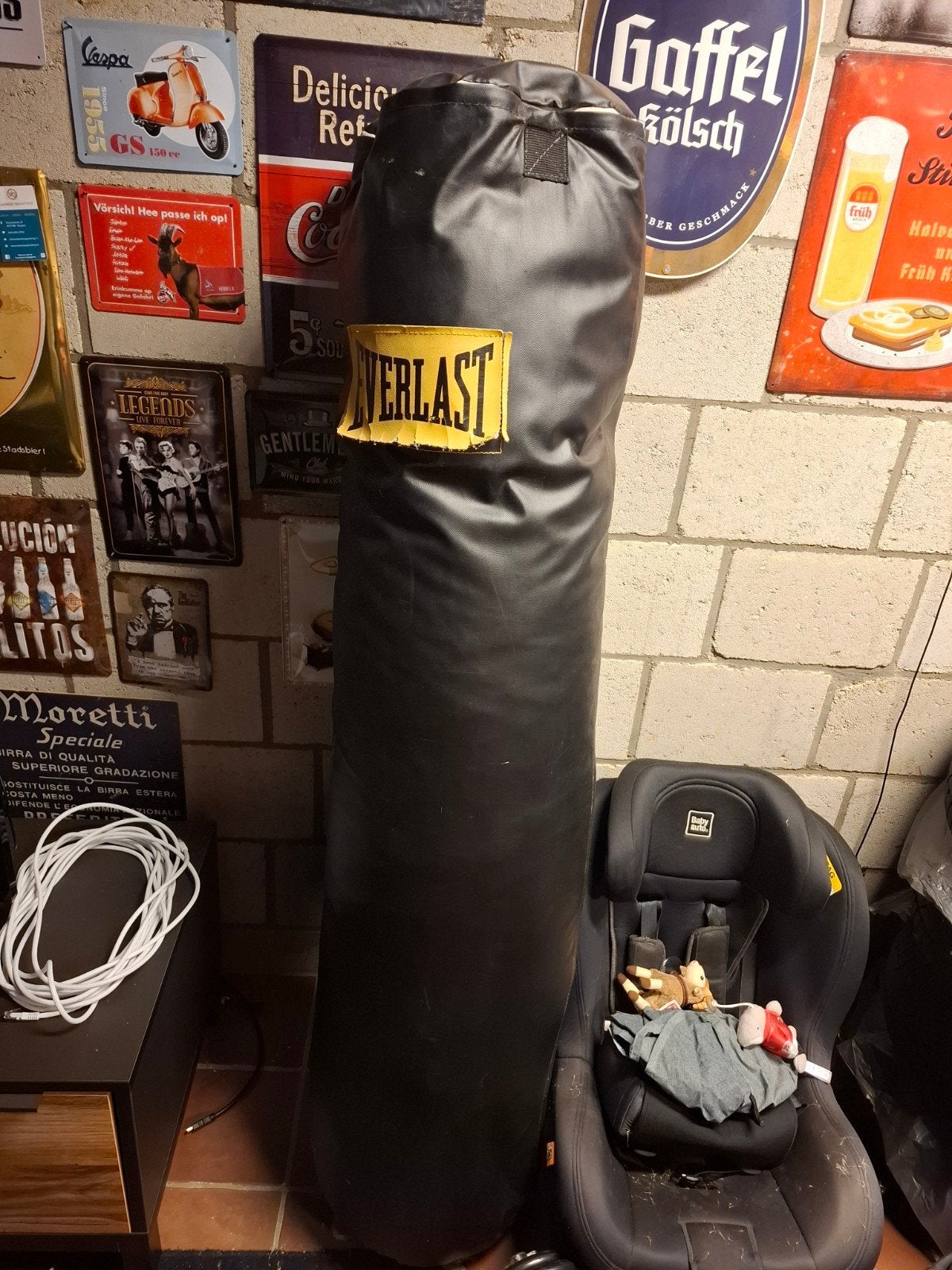 Everlast leren bokszak, Sport en Fitness, Ophalen, Gebruikt, Bokszak