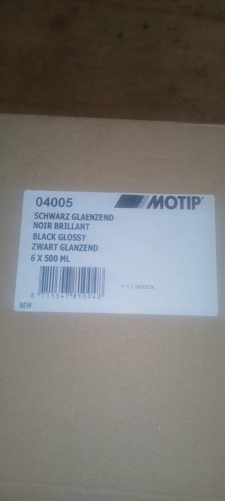 Motip Zwart Glanzend Spuitbus Verf - 6 x 500 ml, Zwart, Nieuw, Ophalen of Verzenden, Verf