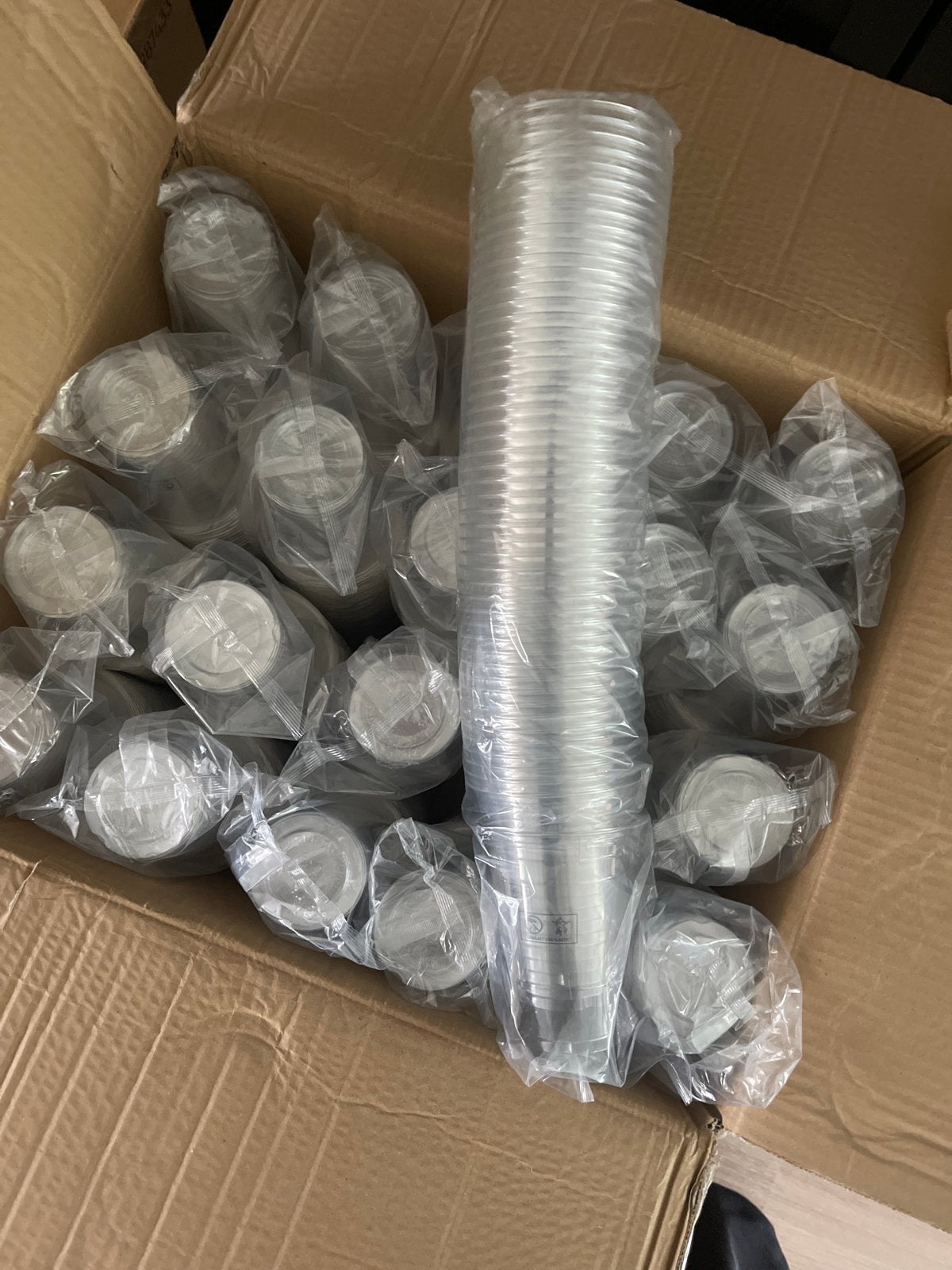 1000 stuks 16 oz plastic bekers - Transparant, Ophalen, Nieuw, Kunststof, Wit