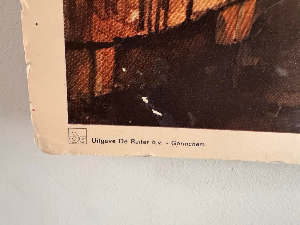 Historische Schoolplaat: Een Arbeidersgezin - 1860 door Viss, Ophalen of Verzenden, Geschiedenis