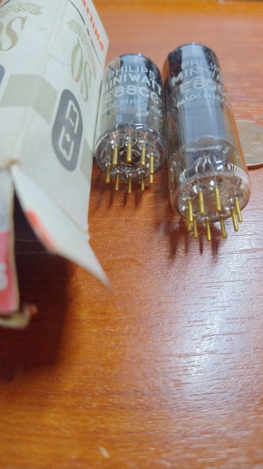 Philips Miniwatt SQ E88CC + E80CC Buizen - Gold Pins (Made i, Ophalen of Verzenden