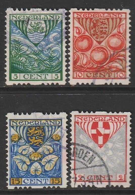 1926, Kinderzegels, Roltanding, NVPH 74/77, gestempeld, Verzenden, T/m 1940, Gestempeld