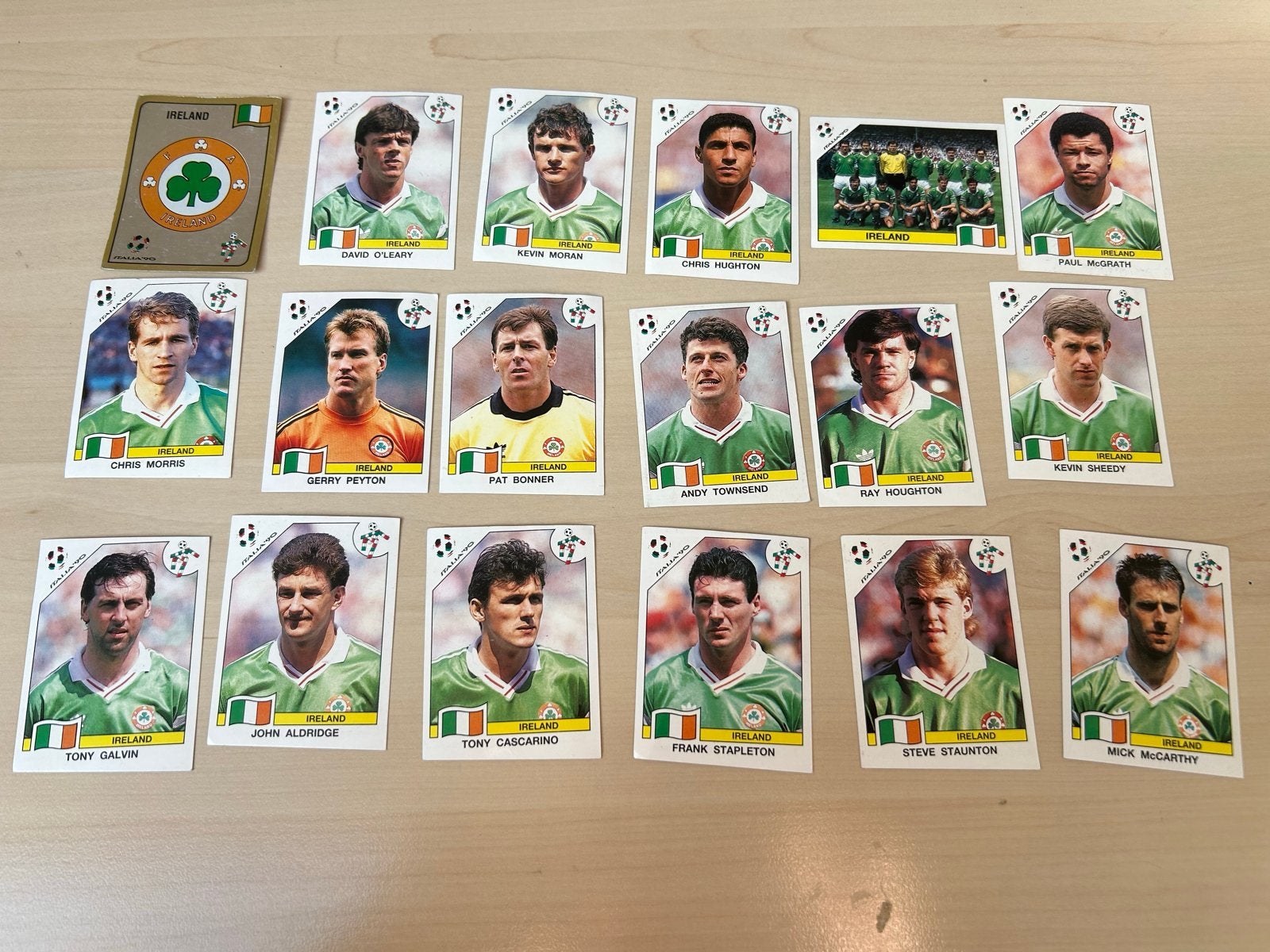 Panini WK 1990 Ierland Voetbalstickers, Ophalen of Verzenden, Zo goed als nieuw, Buitenlandse clubs, Poster, Plaatje of Sticker