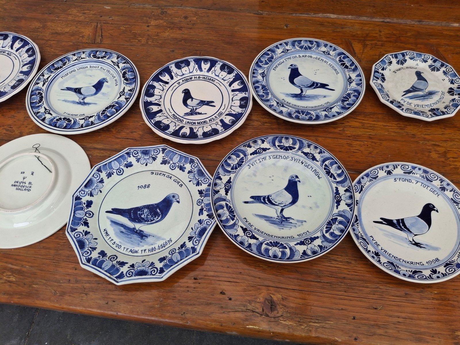 Echte delftsblauwe borden. 16 stuks, Antiek en Kunst, Antiek | Wandborden en Tegels, Ophalen
