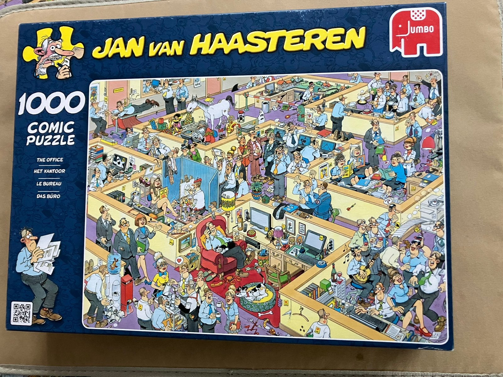 Jan van Haasteren puzzel 1000 stukjes HET KANTOOR, Ophalen of Verzenden, 500 t/m 1500 stukjes, Zo goed als nieuw