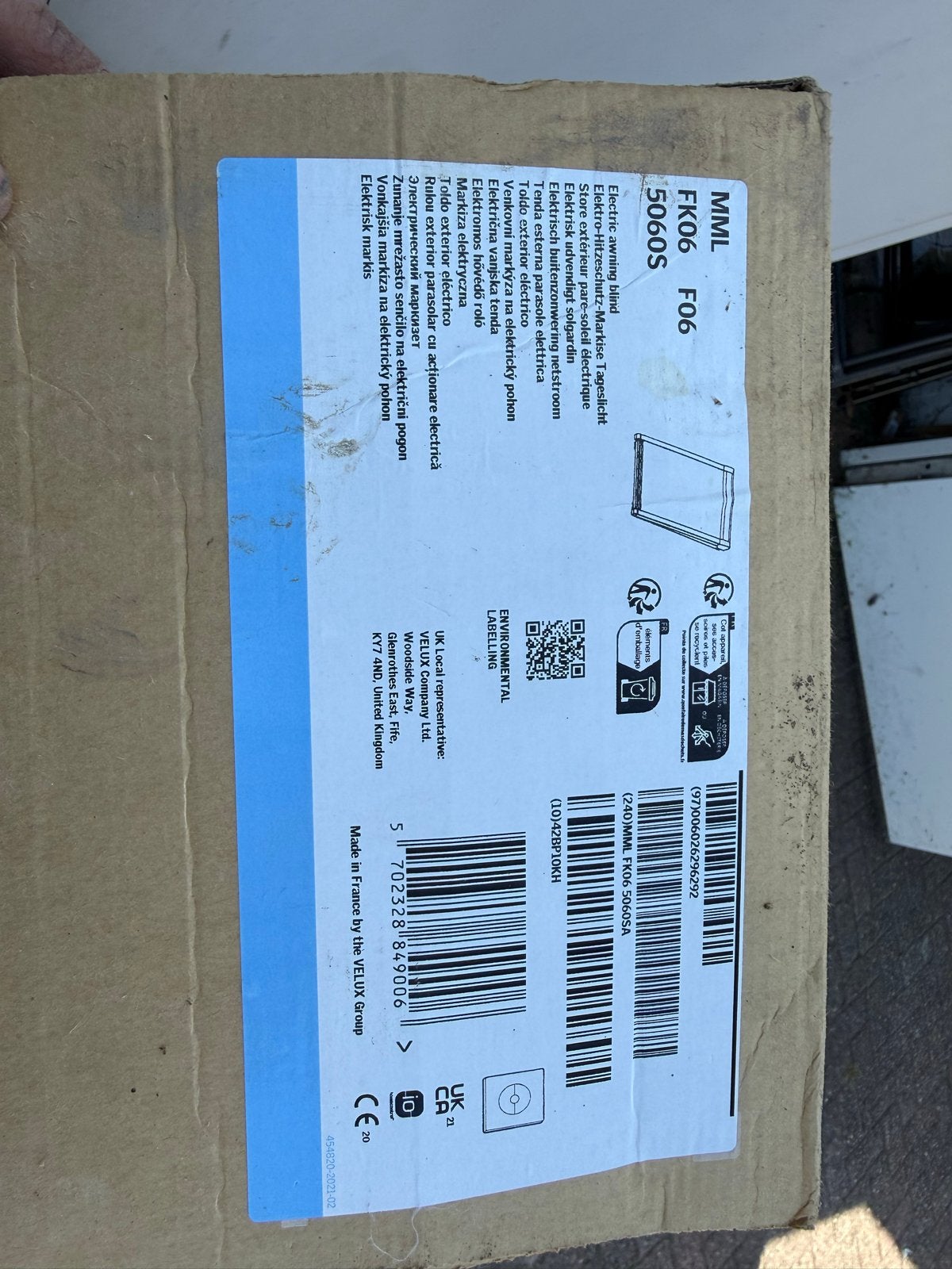 Elektrische zonwering op netstroom - VELUX MML FK06, Ophalen, Velux, Velux, Nieuw
