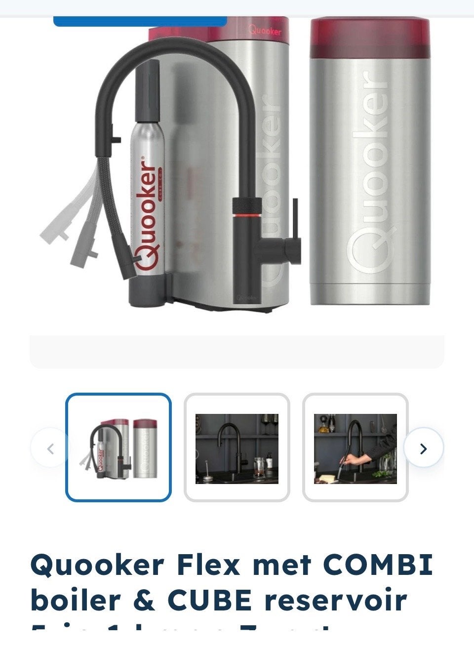 Quooker Fusion Flex Zwart met Pro 3 en Cube, Ophalen, Nieuw, Zwart, Overige merken