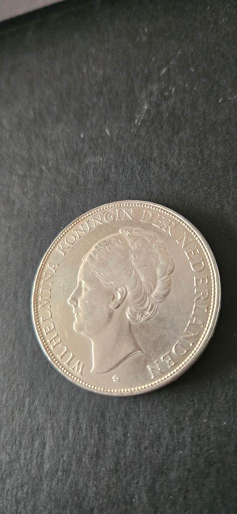 Zilveren 1932 rijksdaalder wilhelmina mooie kwaliteit, Postzegels en Munten, Munten | Nederland, Zilver, Ophalen of Verzenden