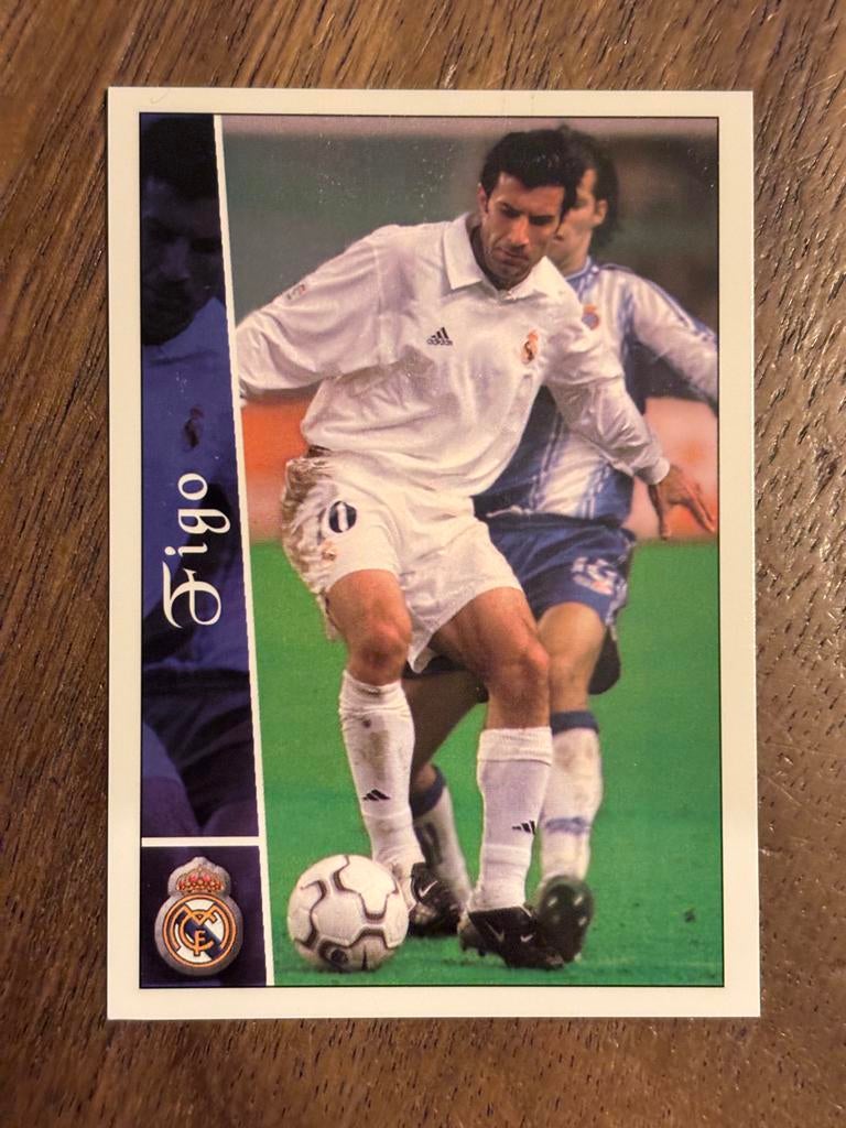 Luis Figo Real Madrid Spelerskaart - Voetbal Collectible, Verzamelen, Sportartikelen en Voetbal, Ophalen of Verzenden, Zo goed als nieuw
