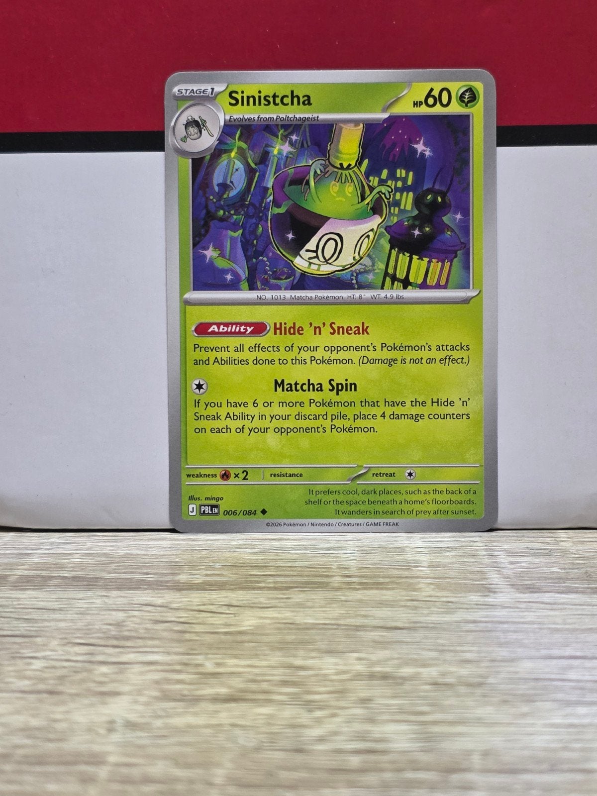 Sinistcha 006 Pitch Black Pokémon Kaart, Ophalen of Verzenden, Zo goed als nieuw, Losse kaart