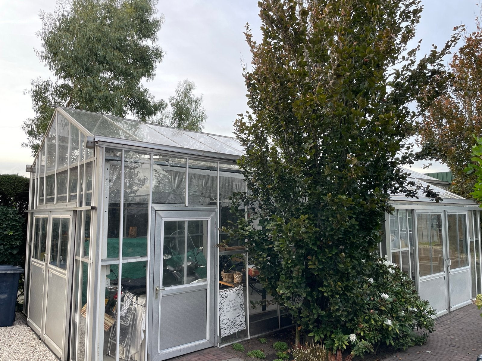 Ruime kas met uitbouw, 11m x 4m, uitbouw 1,5x4,5m, Ophalen, Gebruikt, Kweekkas, Glas