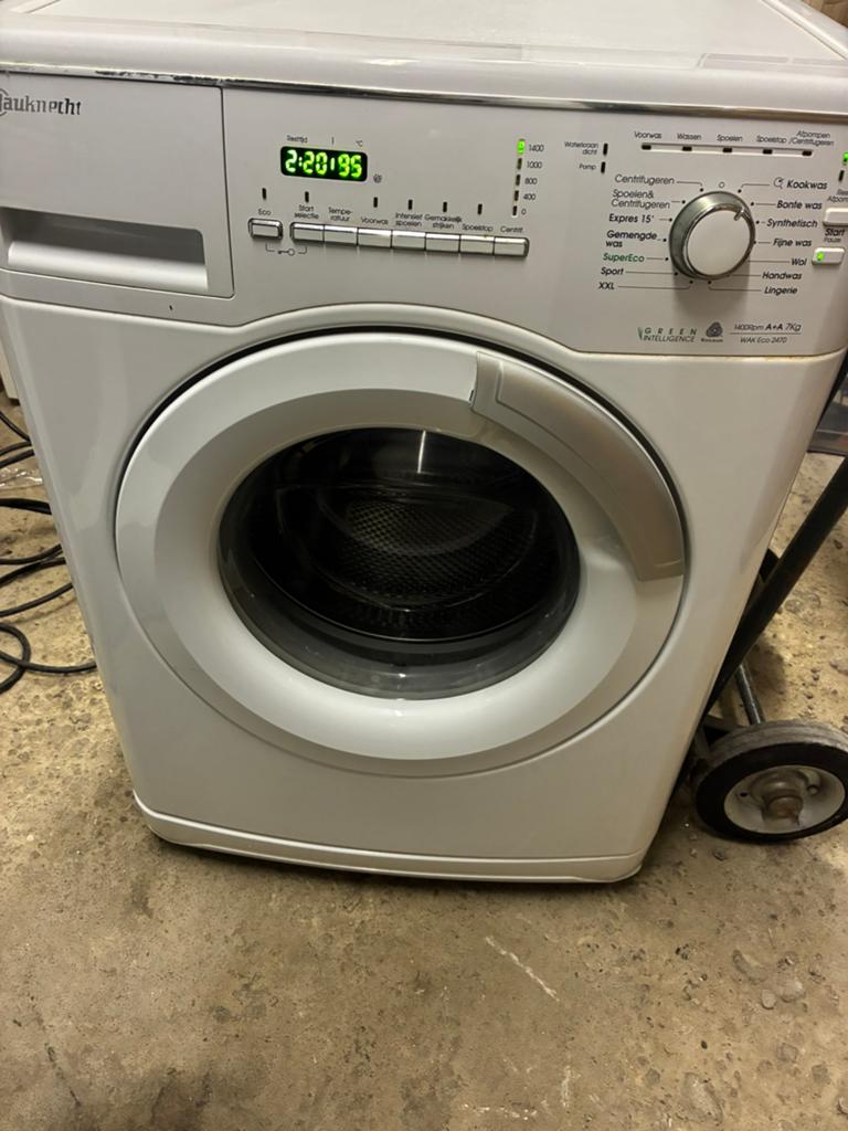 Bauknecht wasmachine AA+ 7 kg, Ophalen, Zo goed als nieuw, 1200 tot 1600 toeren, 85 tot 90 cm