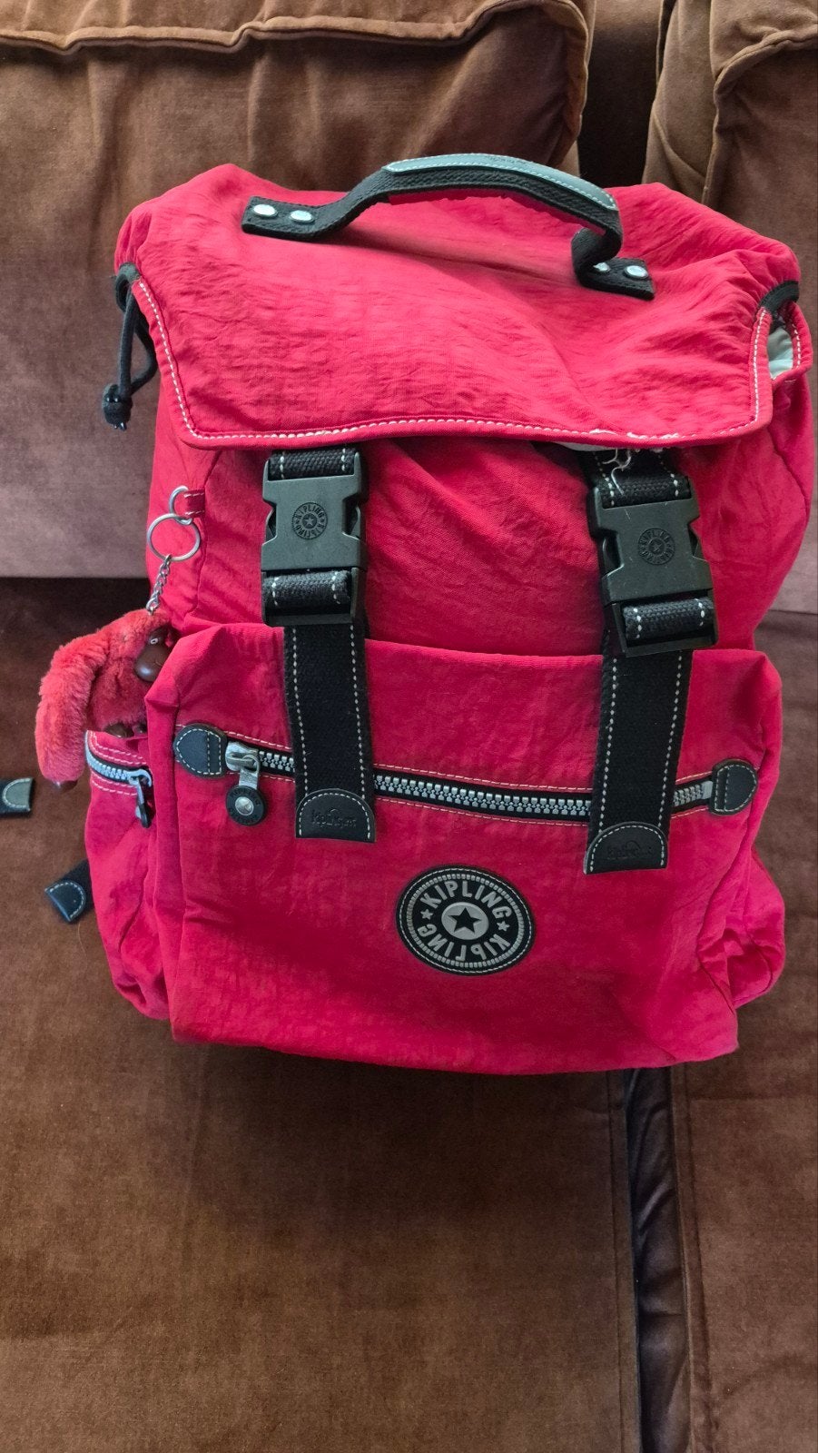 Kipling Rode Rugzak - Zo goed als nieuw, 45 tot 60 cm, Kipling, 25 tot 40 cm, Ophalen of Verzenden