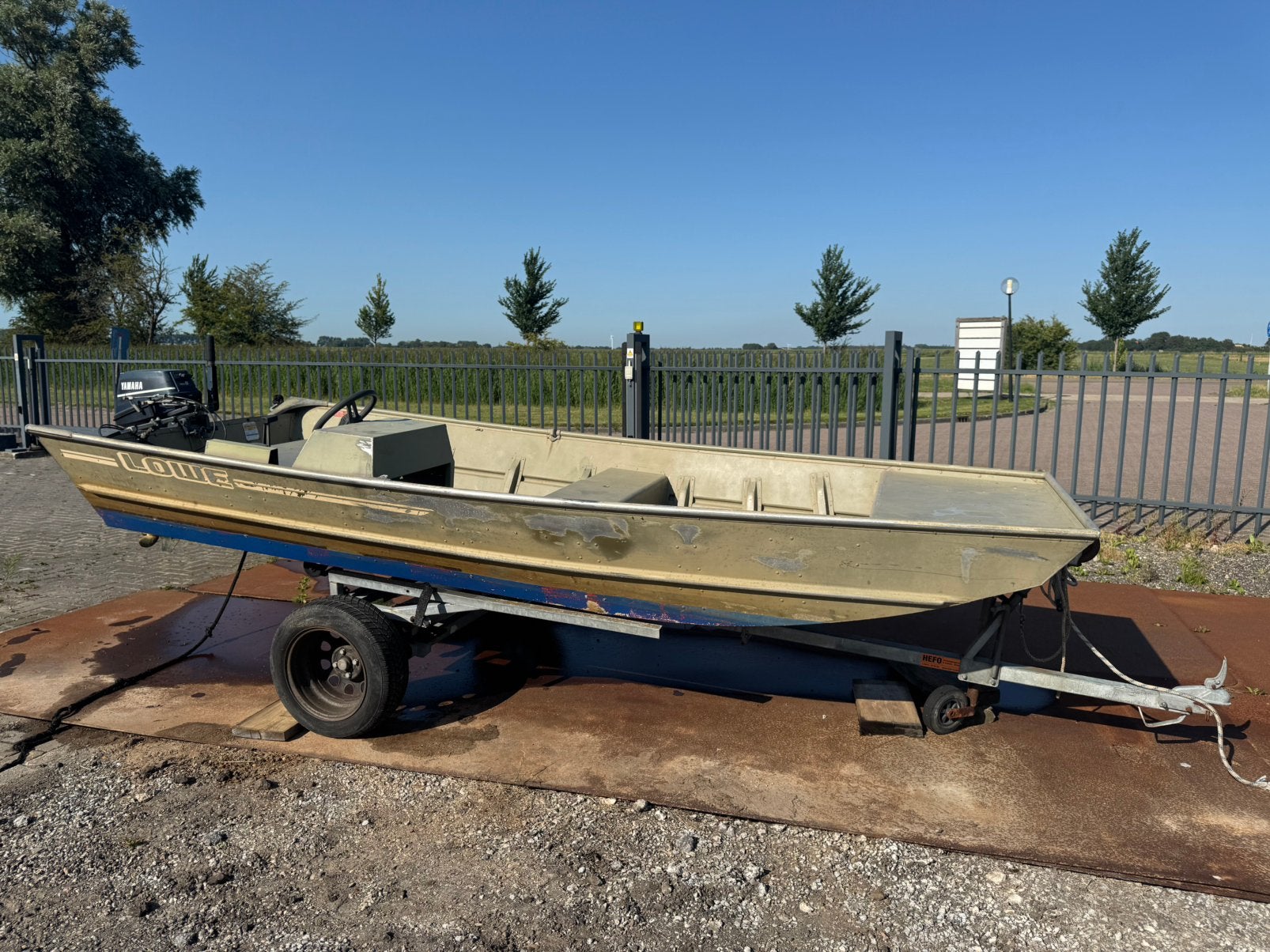 Platbodem aluminium boot 4.20 m x1.80, Watersport en Boten, Ophalen, Aluminium, Trailer