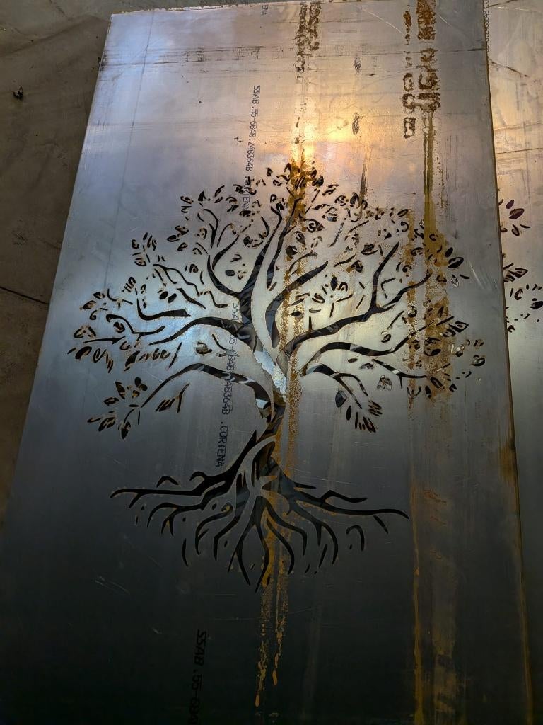 Cortenstaal Levensboom tuinscherm 90 x180cm, Ophalen, Overige materialen, Nieuw, .