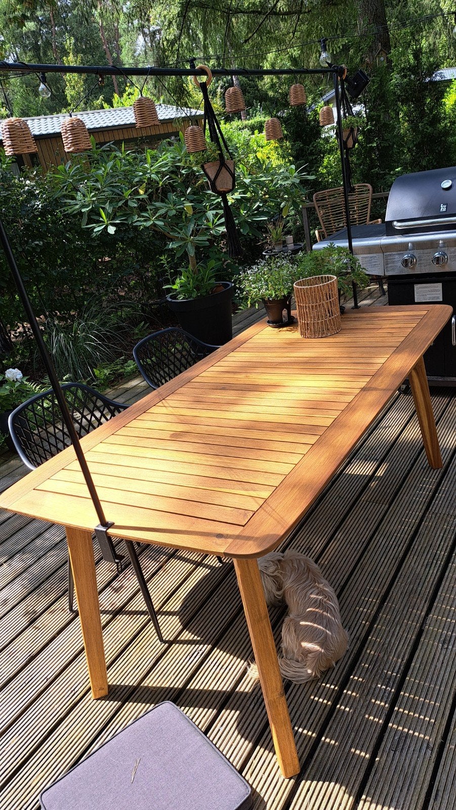 nieuwe houten tuintafel 180cm, Ophalen, Nieuw, Rechthoekig, Hout