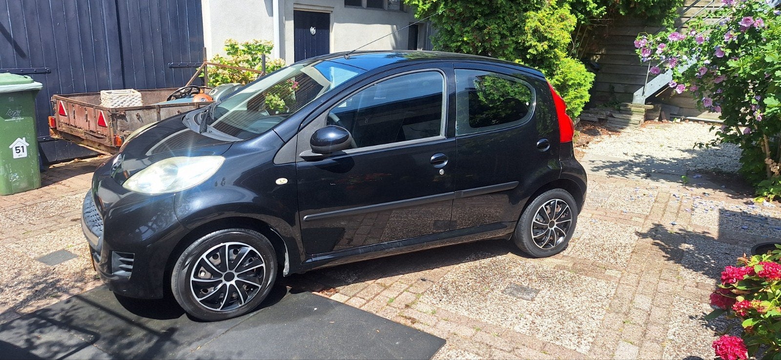 Peugeot 107 Sublime 1.0 12V benzine 5DR 2009 Zwart, Auto's, Voorwielaandrijving, 4 stoelen, Origineel Nederlands, Handgeschakeld