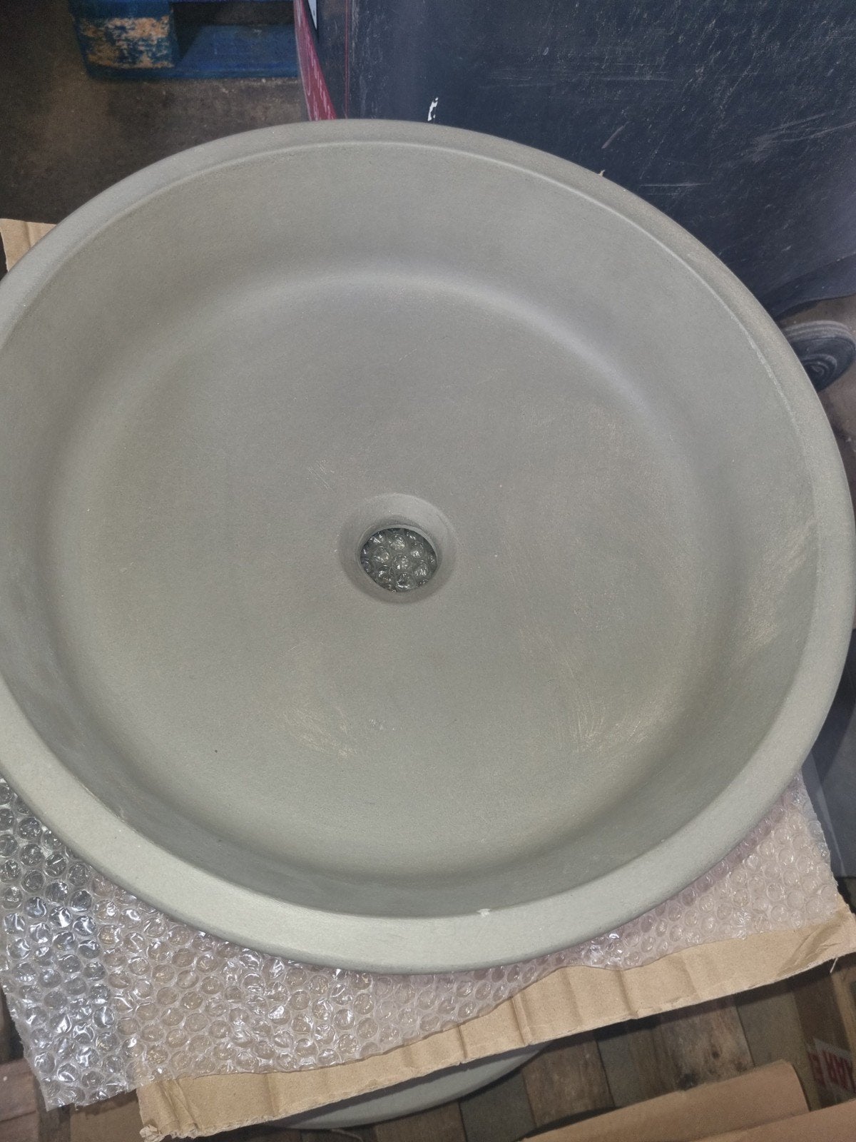 2x Opbouw wasbak beton 42 cm grijs, Doe-het-zelf en Verbouw, Ophalen, Nieuw, Steen, Wastafel