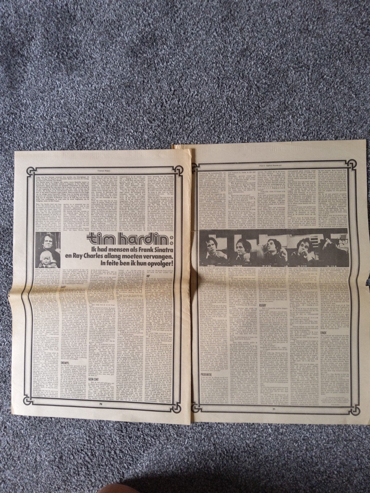 Tim Hardin:  dec. 1973  a3 formaat, Ophalen of Verzenden, Zo goed als nieuw, Boek, Tijdschrift of Artikel
