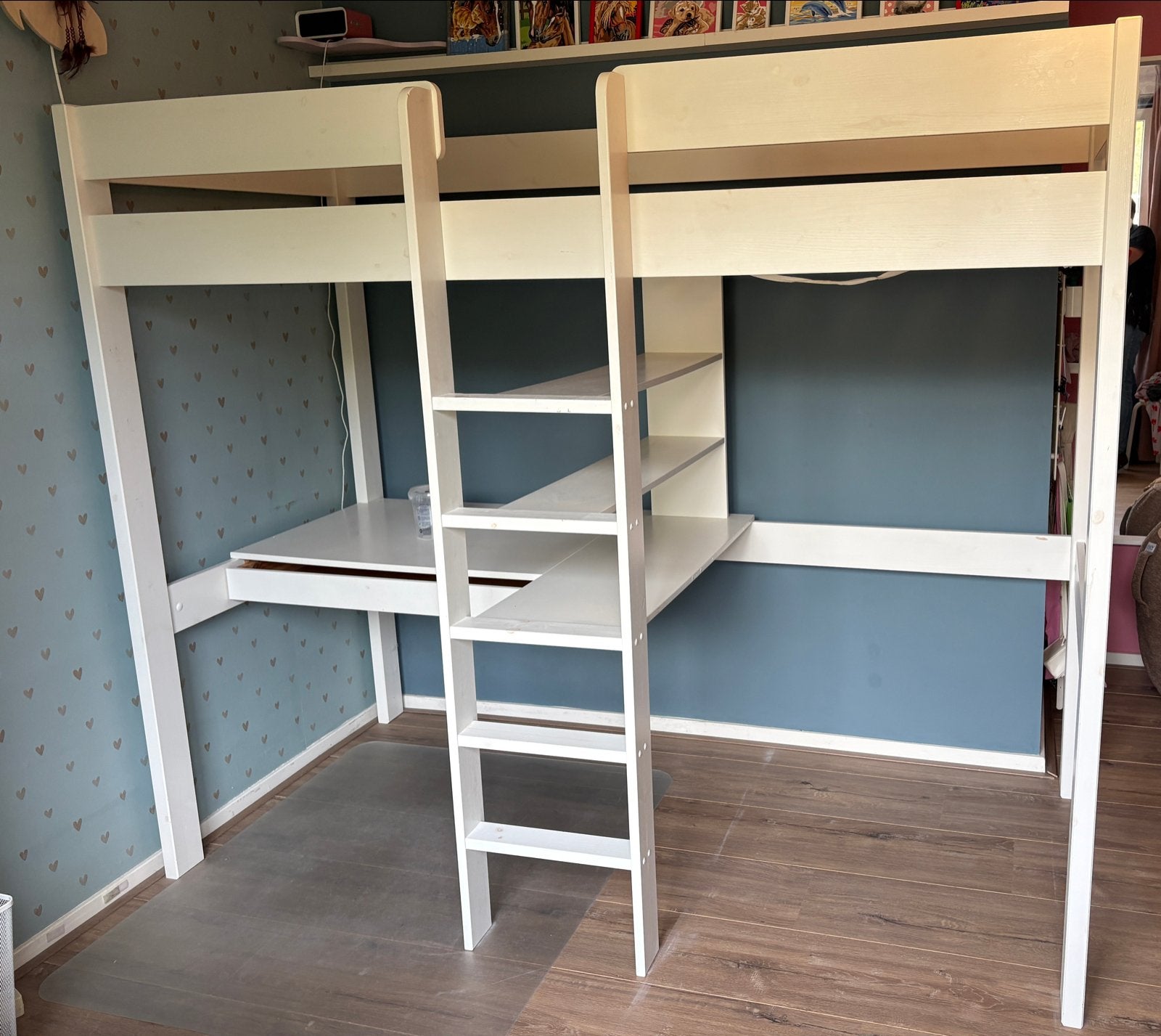 Nous hoogslaper Robin (Wehkamp/Otto) met bureau en bankje, Ophalen, Gebruikt, Eenpersoons, 200 cm