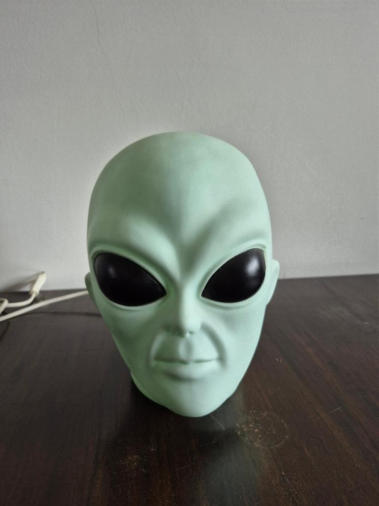 Alien hoofd lamp, Kunststof, Gebruikt, Vintage, Ophalen of Verzenden