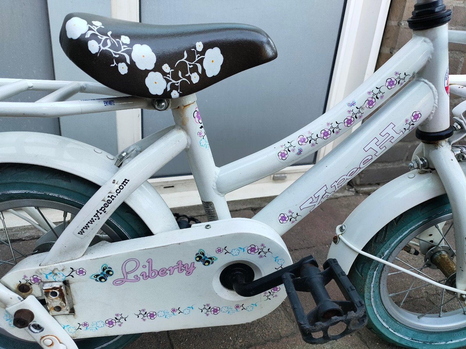 12 inch Yipeeh Liberty kinderfiets met zijwieltjes, Ophalen, Terugtraprem, Zijwieltjes, Gebruikt