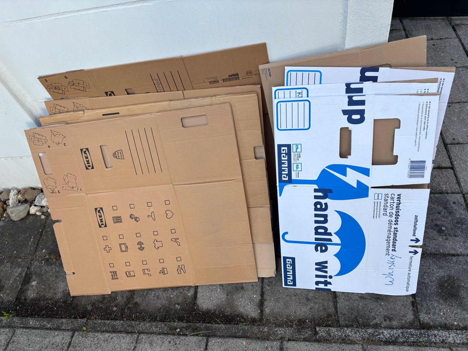 Diverse verhuisdozen (IKEA, Gamma) - Gebruikt, Ophalen, 40 tot 60 cm, 75 tot 100 cm, 35 tot 50 cm